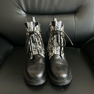 J’ADior Black and White Heeled Boots